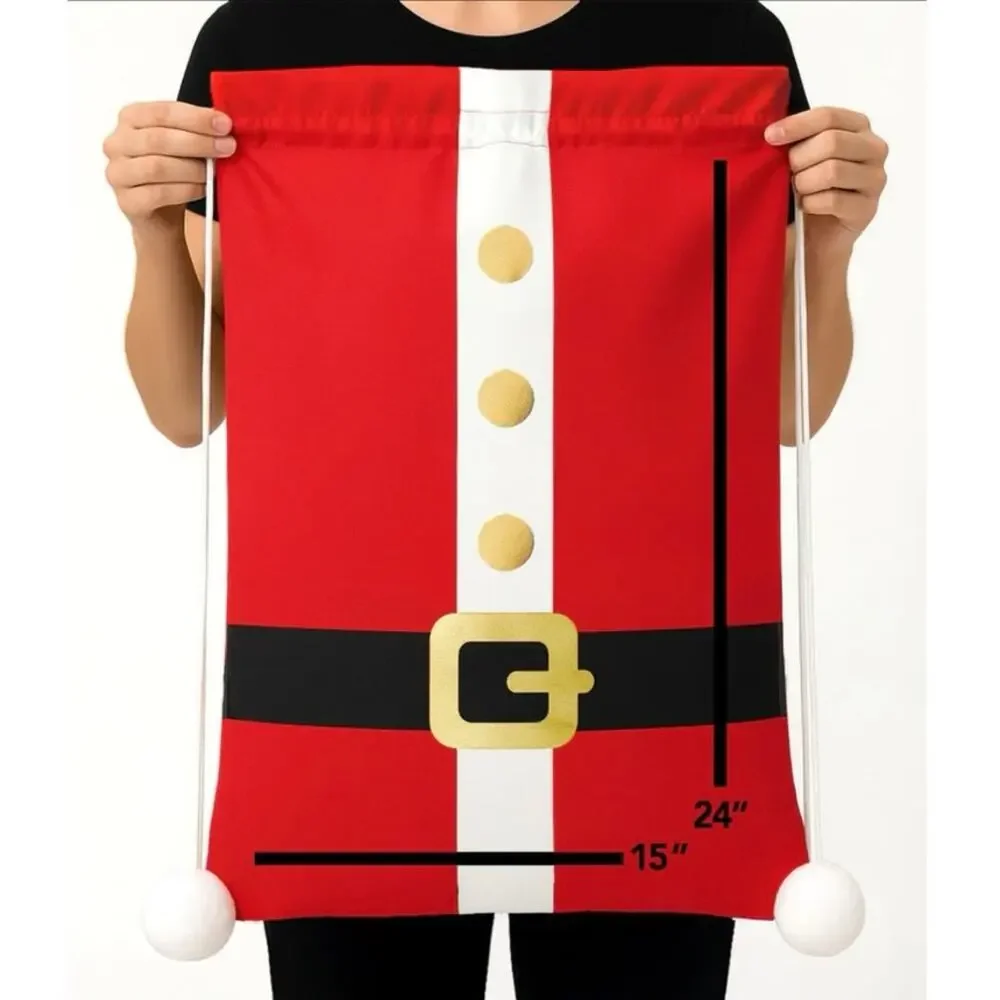 NEW‎ Tipsy Elves Oversized Santa Gift Bag Reusable Holiday Christmas Plush Sack